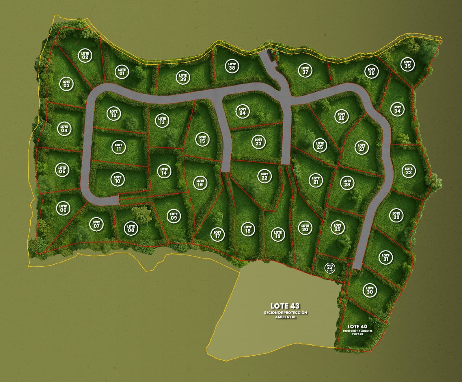Plano de loteo de ALUNA Campestre